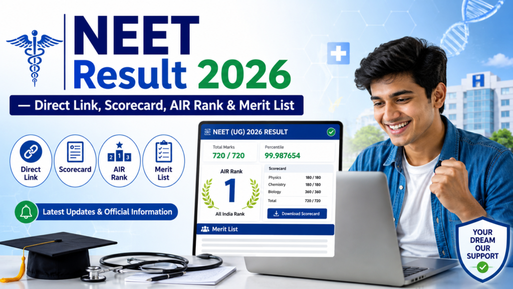 NEET Result 2026 scorecard download page